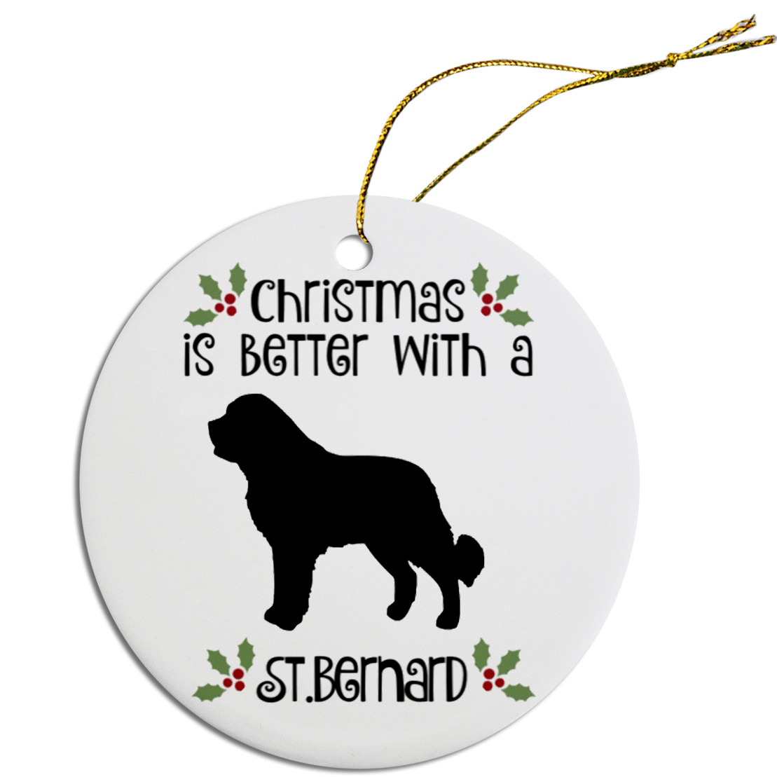 Breed Specific Round Christmas Ornament St Bernard
